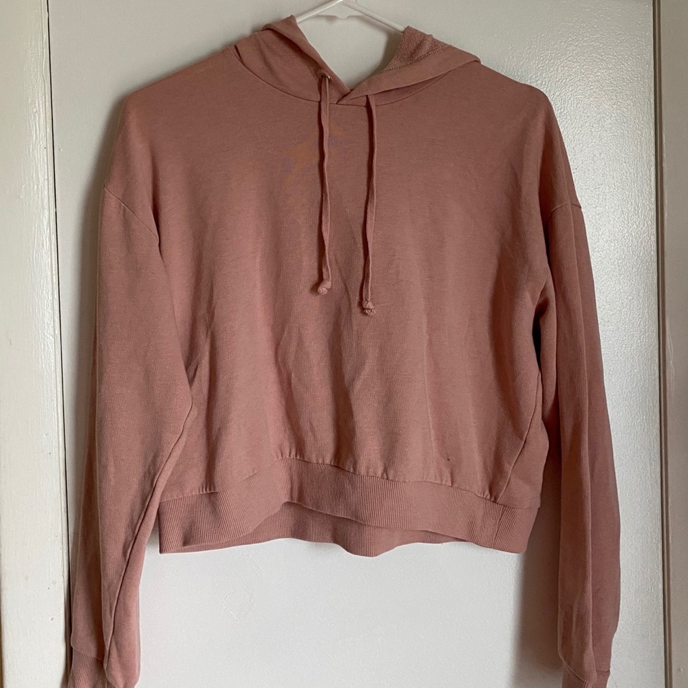 H&M Pink mauve cropped hoodie M